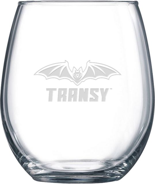 Transylvania Libbey Stemless Glass 17oz Primary Athletics Mark Engraved - ONLINE ONLY
